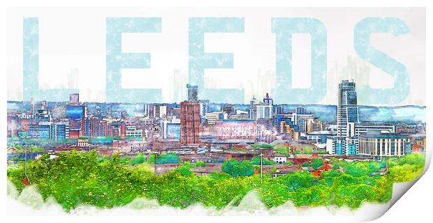 Leeds City Print by Picture Wizard