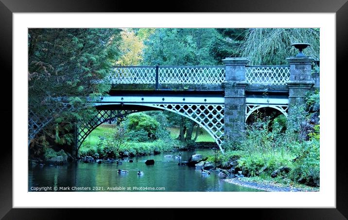 Tranquil Buxton Bridge Framed Mounted Print by Mark Chesters