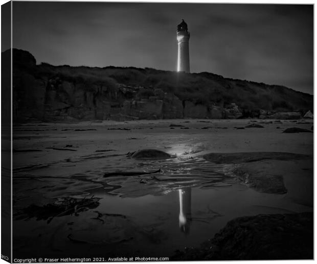 Night at the Lighthouse Canvas Print by Fraser Hetherington