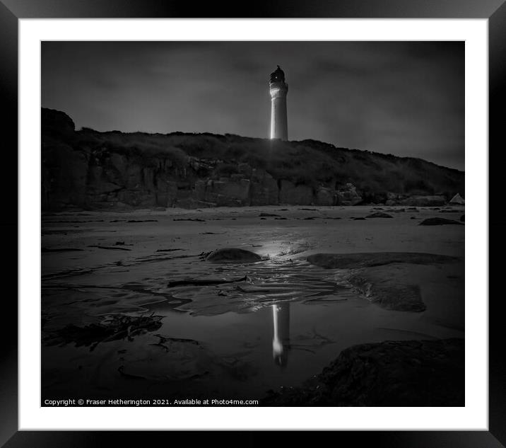 Night at the Lighthouse Framed Mounted Print by Fraser Hetherington