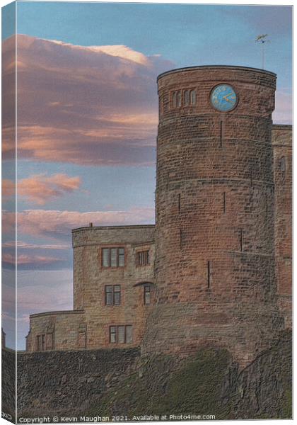 Bamburgh Castle (Sketch Style 2) Canvas Print by Kevin Maughan