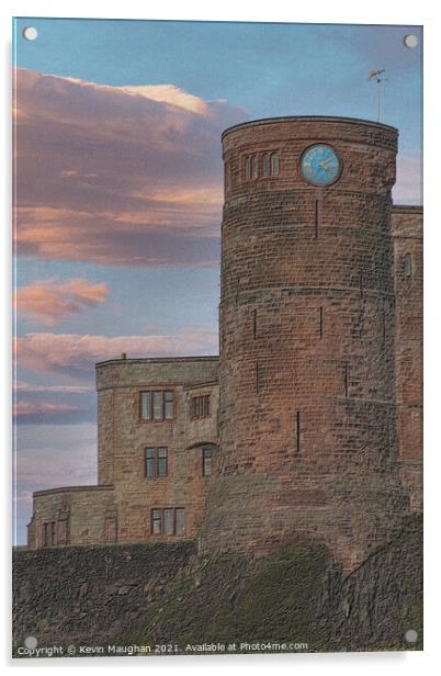 Bamburgh Castle (Sketch Style 2) Acrylic by Kevin Maughan