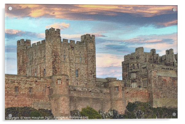 Bamburgh Castle (Sketch Style 3) Acrylic by Kevin Maughan
