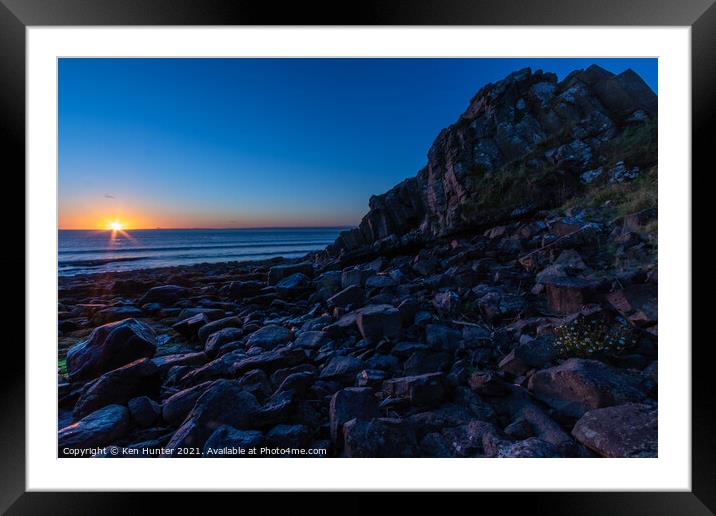 Rocky Beach Sunrise Framed Mounted Print by Ken Hunter