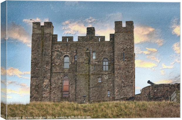Bamburgh Castle (Sketch Style 4) Canvas Print by Kevin Maughan