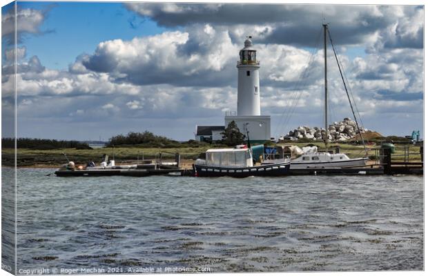 Solent Needles Lighthouse Canvas Print by Roger Mechan