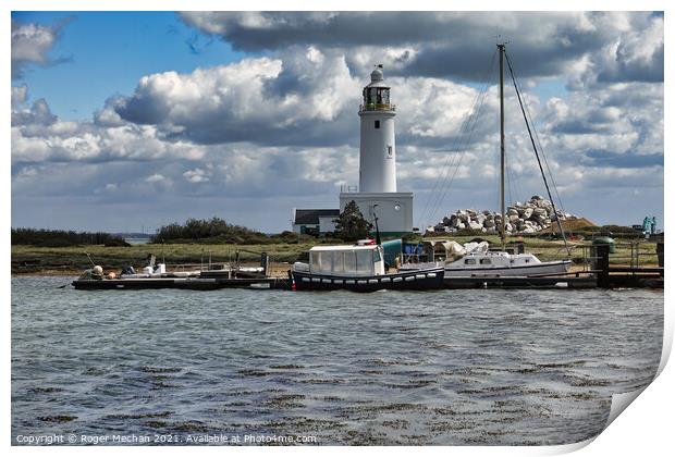 Solent Needles Lighthouse Print by Roger Mechan