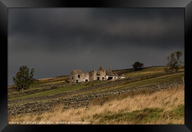 The abandoned and derelict High Stonygill Farm, Teesdale Framed Print by Richard Laidler