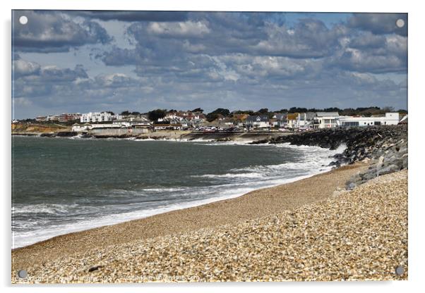 Picturesque Milford on Sea Acrylic by Roger Mechan