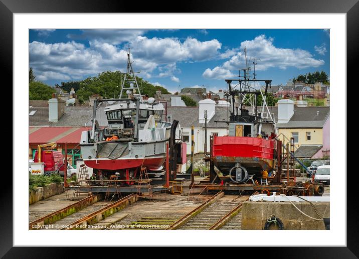 The Rustic Charm of a Shipyard Framed Mounted Print by Roger Mechan