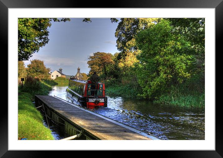 Narrow Boat at Strawberry Bank Framed Mounted Print by Tom Gomez