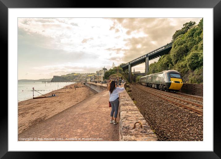 Teignmouth Sea Wall HST Framed Mounted Print by Rob Hawkins