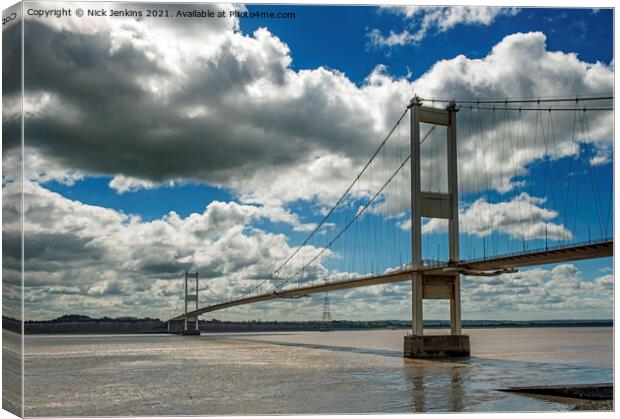 Severn Bridge Connecting England and Wales Canvas Print by Nick Jenkins