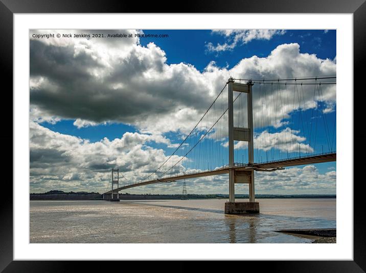 Severn Bridge Connecting England and Wales Framed Mounted Print by Nick Jenkins