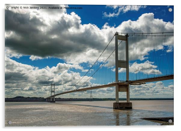 Severn Bridge Connecting England and Wales Acrylic by Nick Jenkins