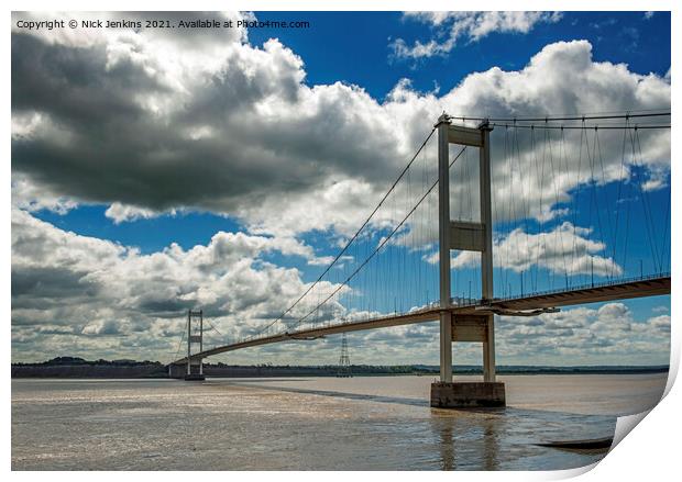 Severn Bridge Connecting England and Wales Print by Nick Jenkins