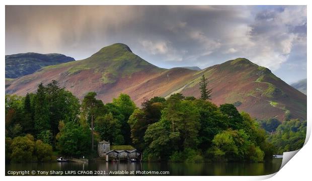 DERWENT WATER ISLE BOATHOUSE Print by Tony Sharp LRPS CPAGB