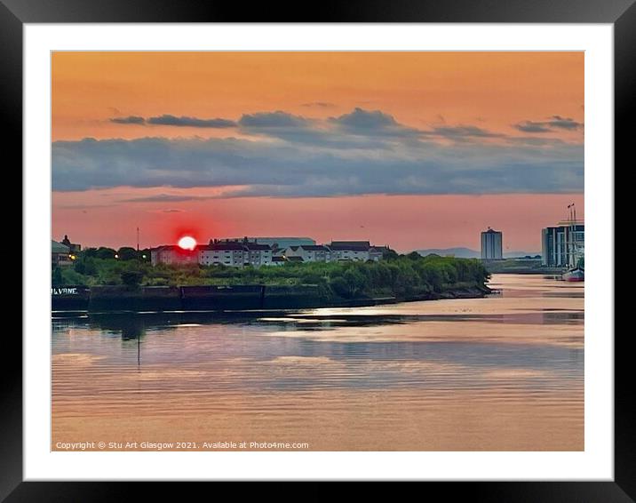 Glasgow Sunset  Framed Mounted Print by Stu Art Glasgow