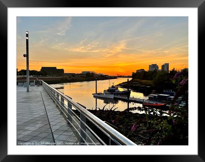 Glasgow Sunset Framed Mounted Print by Stu Art Glasgow