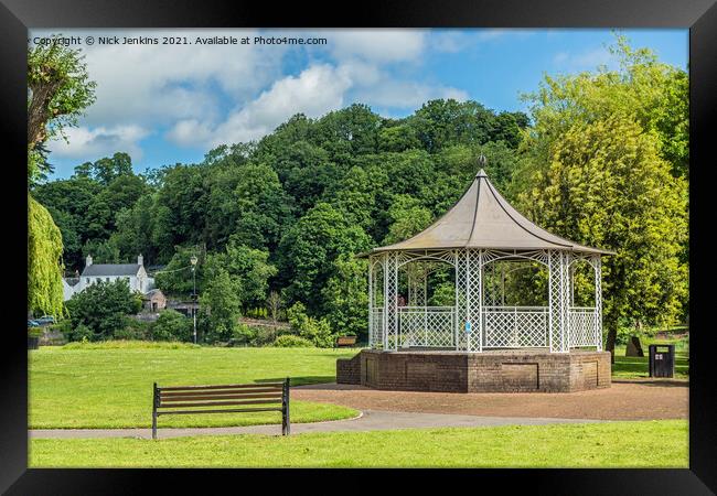 Bandstand in Chepstow Park near the River Wye Framed Print by Nick Jenkins