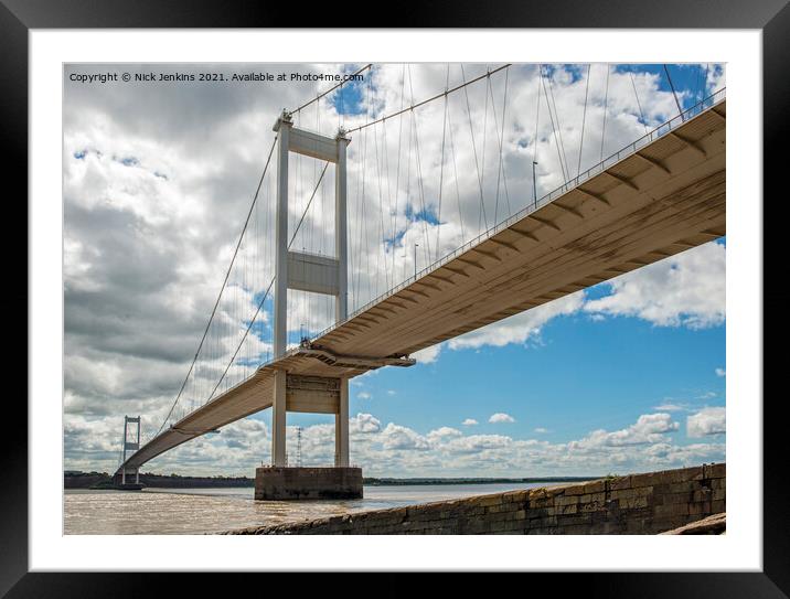 The First Severn Bridge over the River Severn  Framed Mounted Print by Nick Jenkins