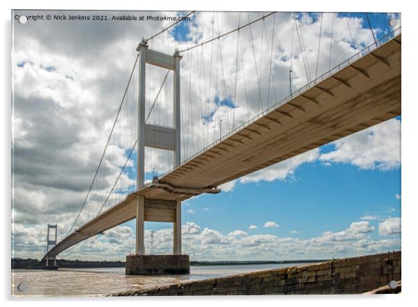 The First Severn Bridge over the River Severn  Acrylic by Nick Jenkins