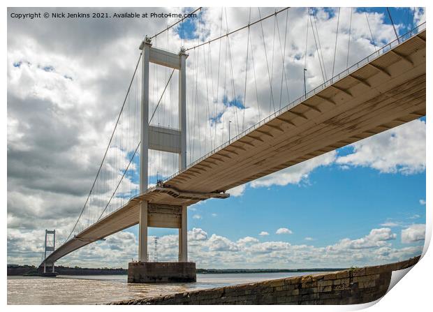 The First Severn Bridge over the River Severn  Print by Nick Jenkins