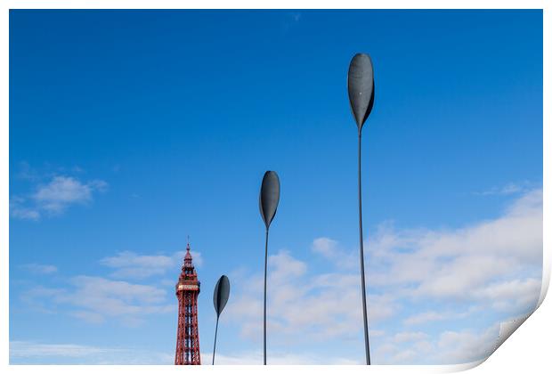 Giant spoon sculptures Print by Jason Wells