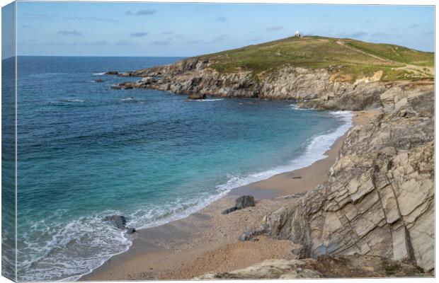 Little Fistral beach and Towan Headland in Newquay Canvas Print by Tony Twyman
