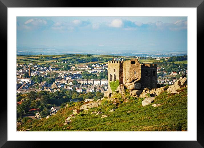 carn brea castle cornwall Framed Mounted Print by Kevin Britland