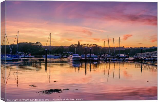 Folly Inn Sunset Isle Of Wight Canvas Print by Wight Landscapes