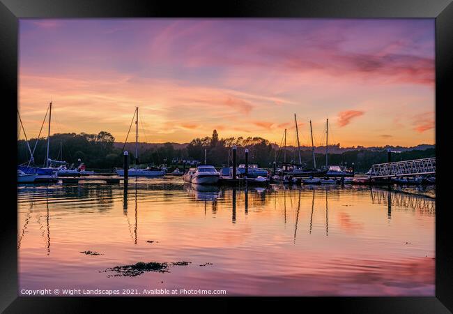Folly Inn Sunset Isle Of Wight Framed Print by Wight Landscapes