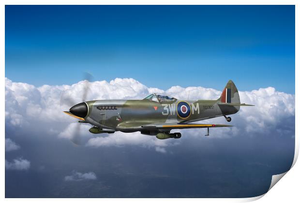 322 Squadron Polly Grey Spitfire TD322 Print by Gary Eason