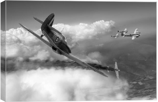 Pattle Hurricane air combat, B&W version Canvas Print by Gary Eason