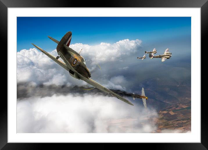 Pattle Hurricane air combat Framed Mounted Print by Gary Eason