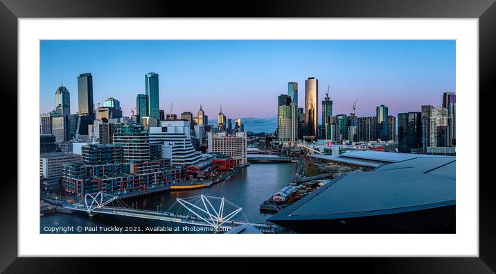 Melbourne City at Twighlight Framed Mounted Print by Paul Tuckley