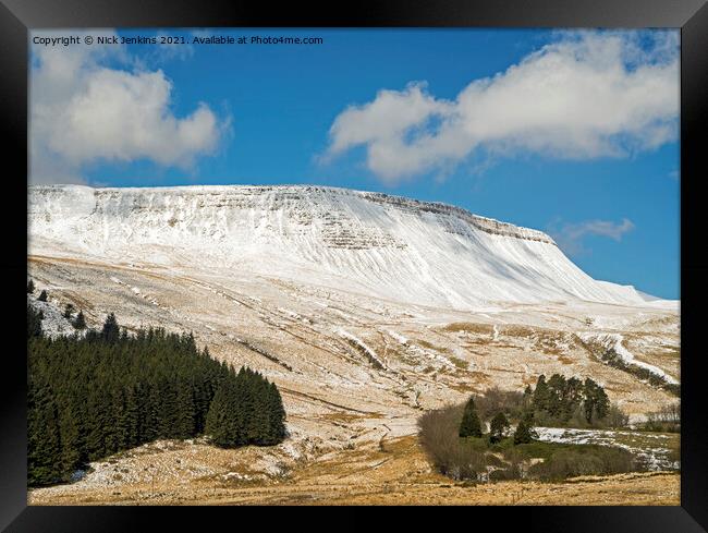 Graig Fan Ddu Central Brecon Beacons under snow Framed Print by Nick Jenkins
