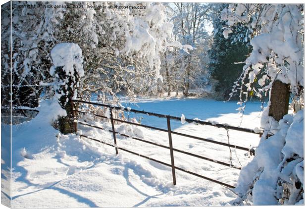 Winter Country Scene near Cardiff Canvas Print by Nick Jenkins