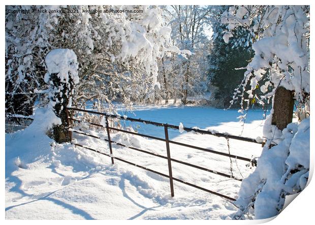 Winter Country Scene near Cardiff Print by Nick Jenkins
