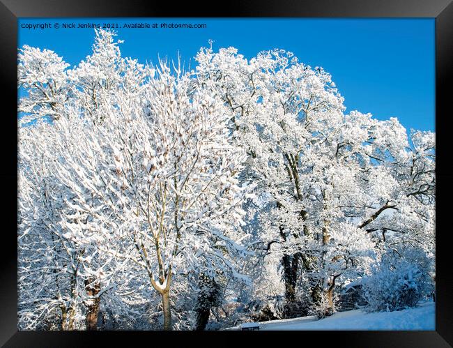 Winter Snow on Trees Framed Print by Nick Jenkins