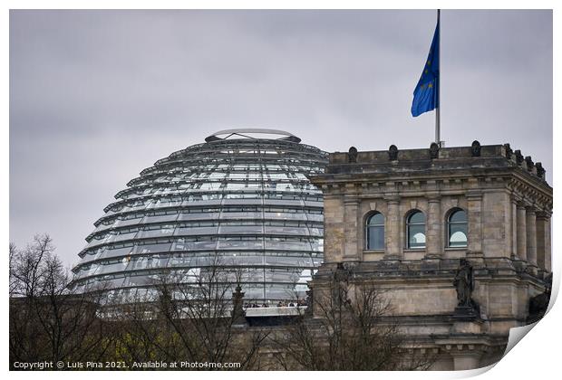 German Bundestag Reichstags Parlament building in Berlin Print by Luis Pina