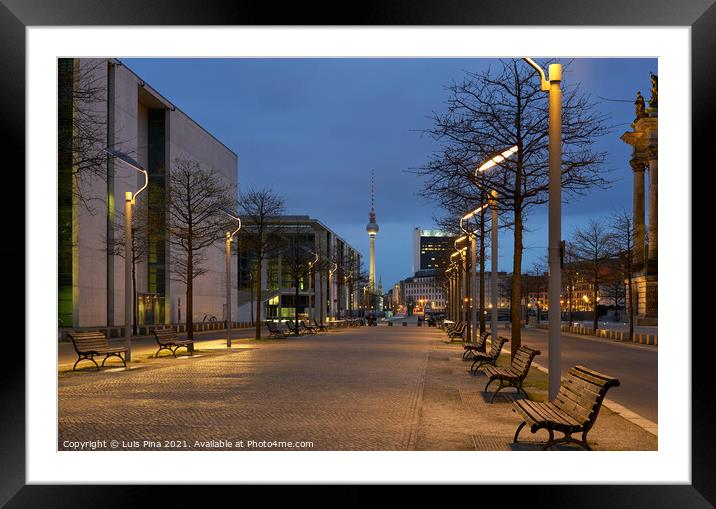 Street between the Paul Löbe Haus and the German Parliament Framed Mounted Print by Luis Pina