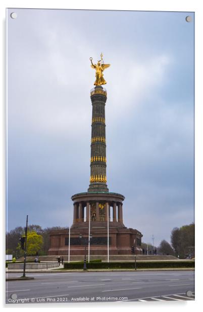 Victory Column Siegessäule in Berlin on a cloudy day Acrylic by Luis Pina