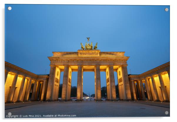 Brandenburg Gate at sunrise in Berlin, Germany Acrylic by Luis Pina