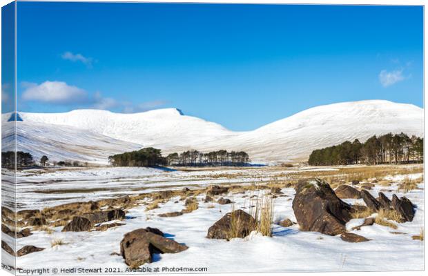 Brecon Beacons in the Snow Canvas Print by Heidi Stewart