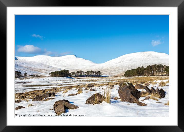 Brecon Beacons in the Snow Framed Mounted Print by Heidi Stewart