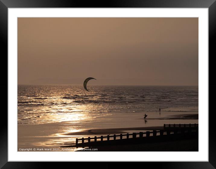 Surfing into the Sunset Framed Mounted Print by Mark Ward