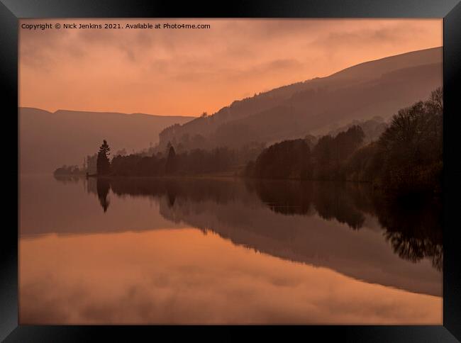 Talybont Reservoir Evening Beacons National Park  Framed Print by Nick Jenkins