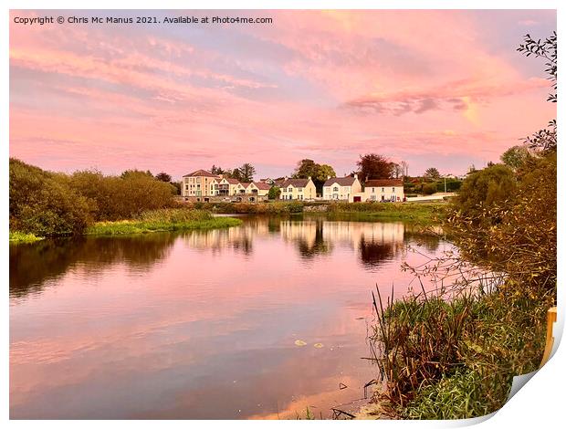The Enchanting Sunset of River Quoile Print by Chris Mc Manus