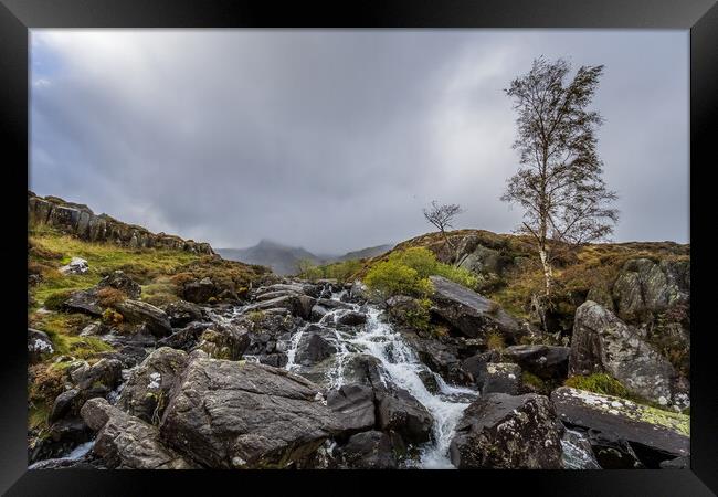 Waterfall Snowdonia National Park North Wales Framed Print by chris smith